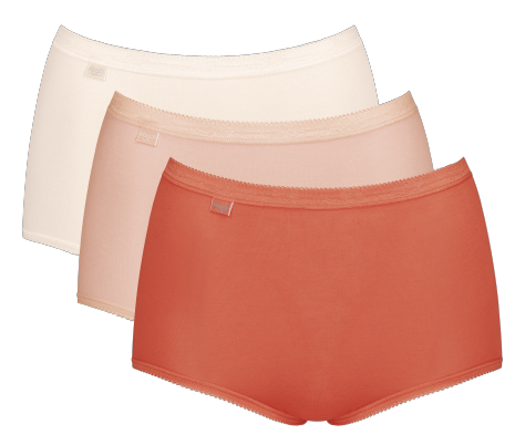 Dames Basic 3-Pack Maxi Oranje/Roze/Beige