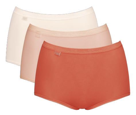 Basic+ Dames Maxi 3-Pack Oranje/Roze/Beige