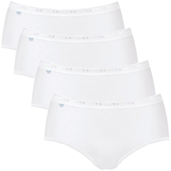 Dames Basic 4-Pack Midi Wit