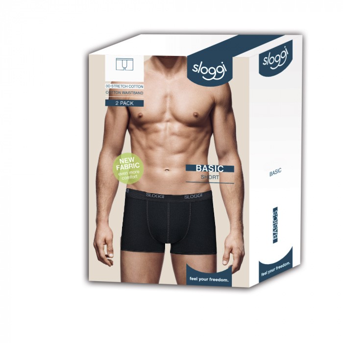 MEN Basic Heren Short 2-Pack Zwart