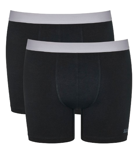 MEN Go ABC Heren Short Met Lange Pijpjes 2-Pack Black