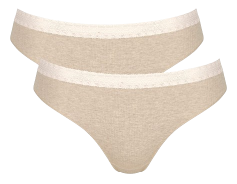 GO Ribbed Dames Tai 2 Pack Grey Combination