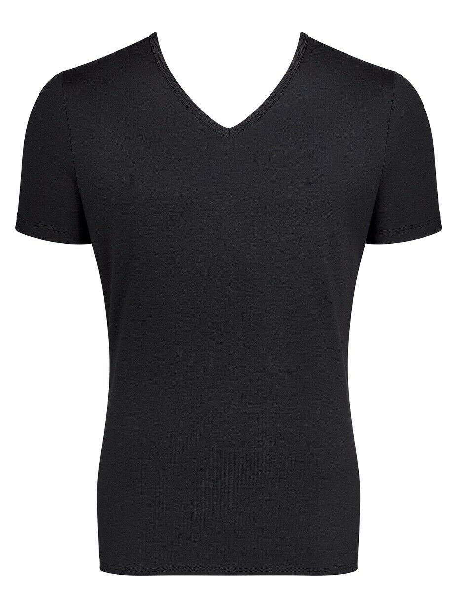 MEN Go Heren Slim Fit Shirt V-Neck Zwart