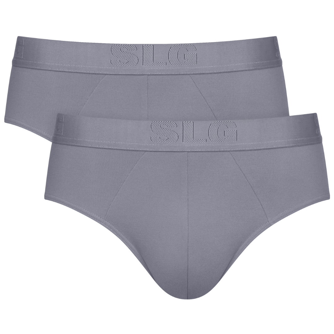 MEN SLG Base Heren Soft Brief 2-Pack Morandi Grey