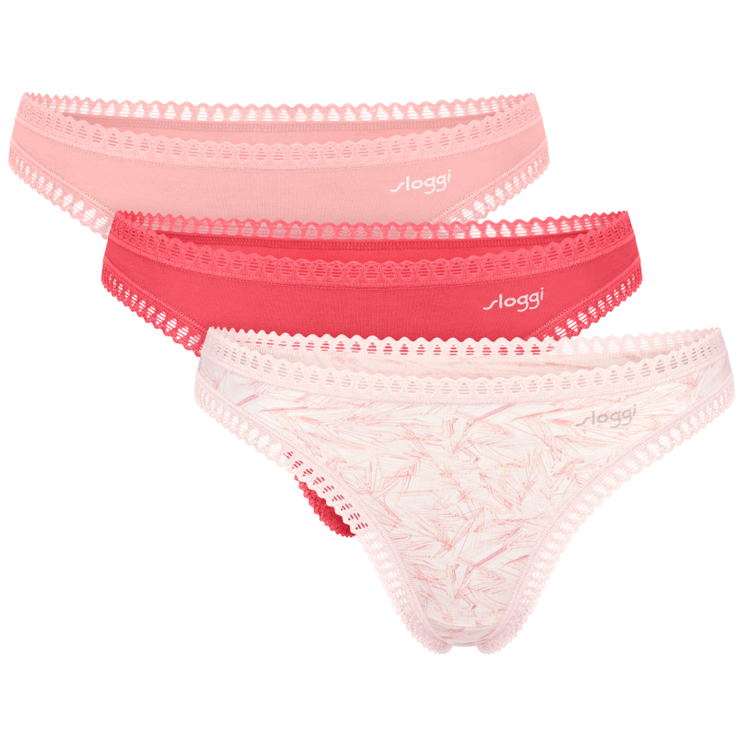 Go Crush Dames String 3-Pack Red - Light Combination XXL