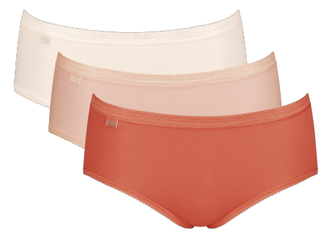 Basic+ Dames Midi 3-Pack Oranje/Roze/Beige