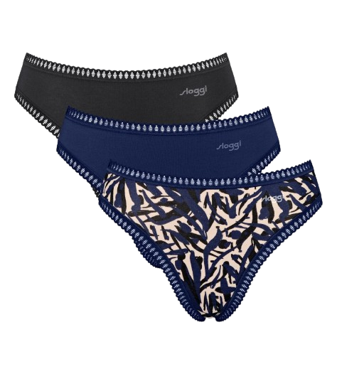 Go Crush Dames High Leg 3-Pack Blue - Dark Combination