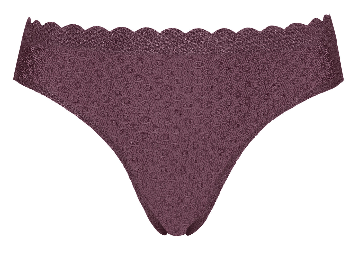 Dames ZERO Feel Lace Brazil Panty Aubergine