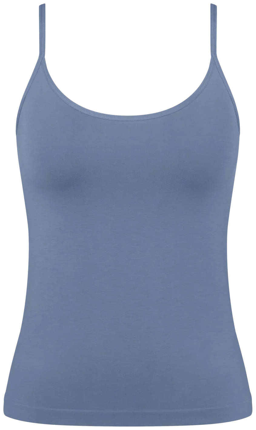 Dames Go Sense Spaghetti Top Blue Shadow