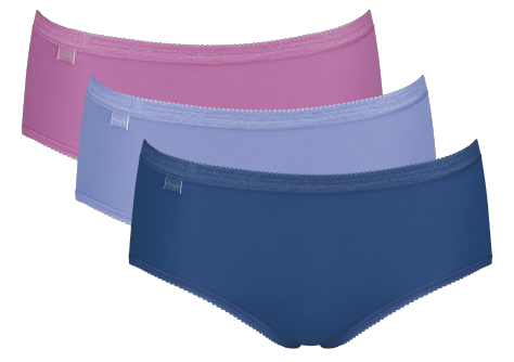 Dames Basic 3-Pack Midi Blauw/Paars/Roze