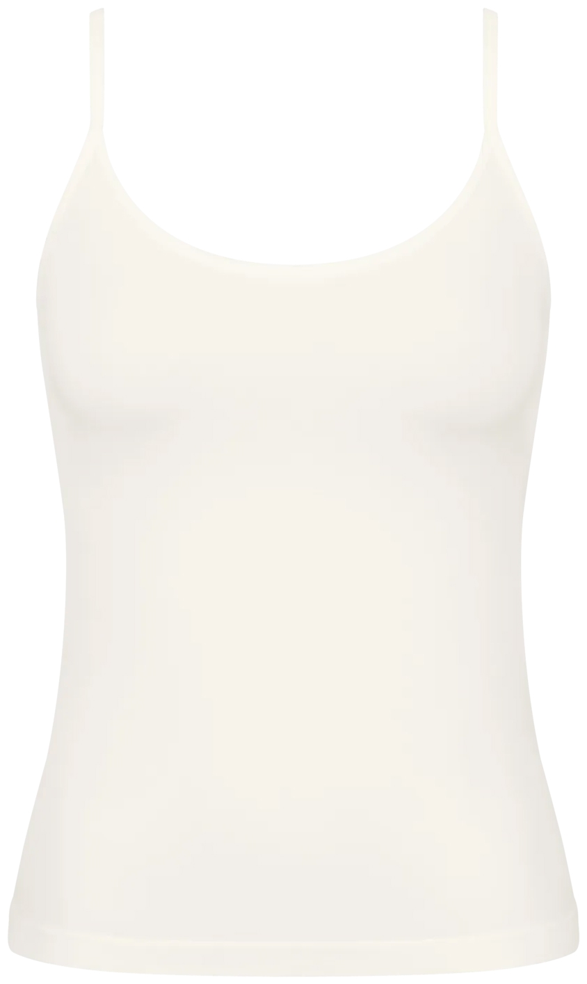 Dames Go Sense Spaghetti Top Silk White